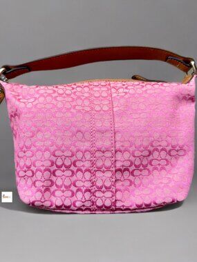 Coach Y2K Pink Signature Canvas Mini Pouch Accessory Handbag